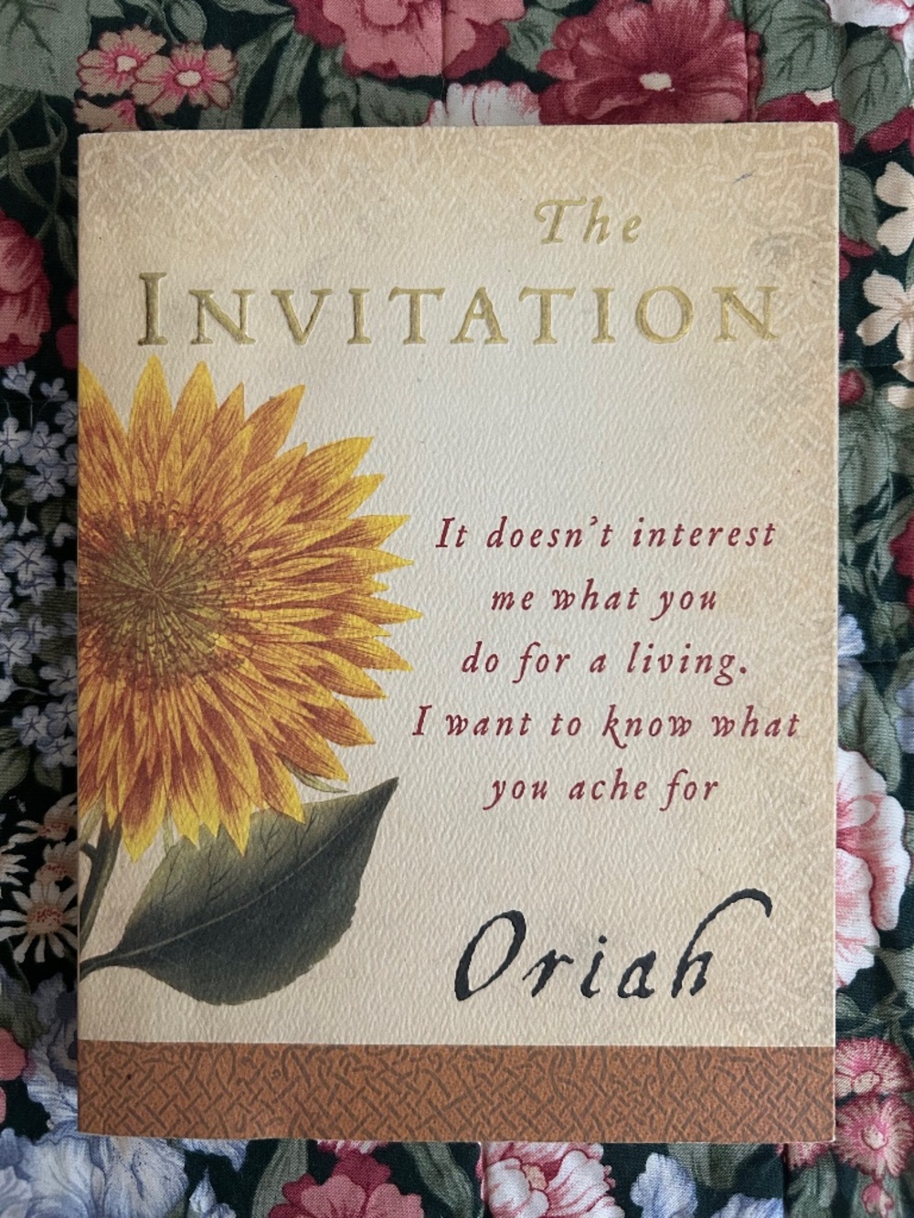 Book:  The Invitation by Oriah